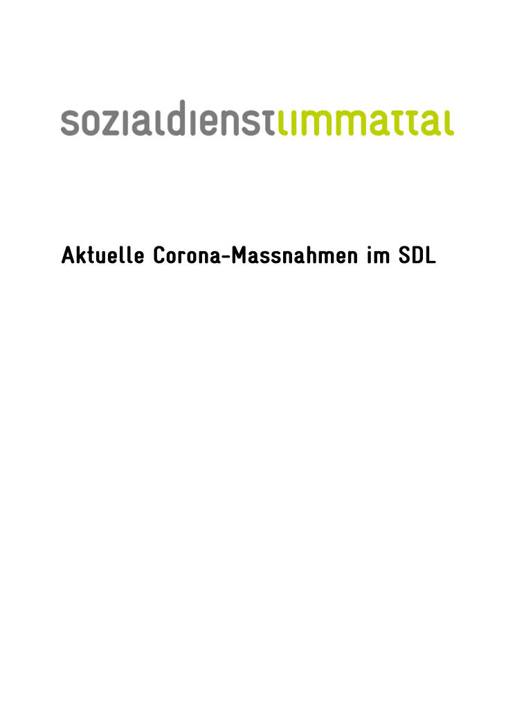 Übersicht Corona-Massnahmen im SDL, Update 29.10.2020