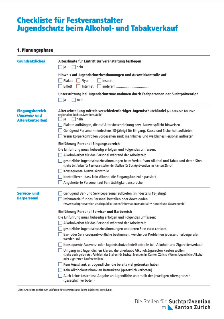 Checkliste für Festveranstalter
